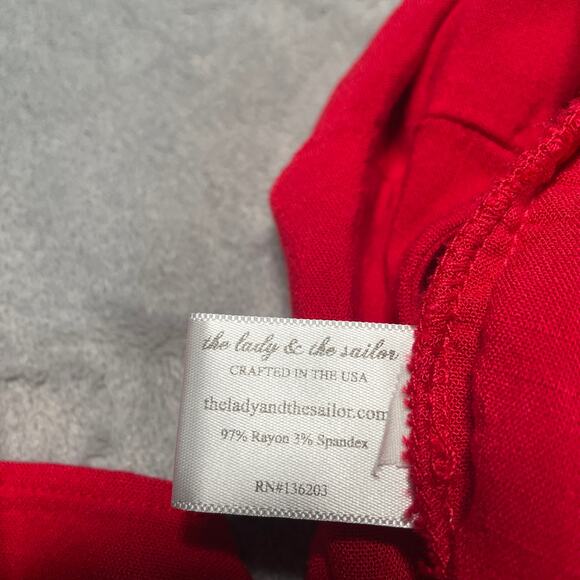 The Lady and The Sailor Wrap Dress XS Small 1 Red Ruffle Classic Lightweight - Picture 4 of 8